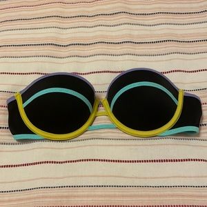 VS color blocked neon/black bikini TOP ONLY